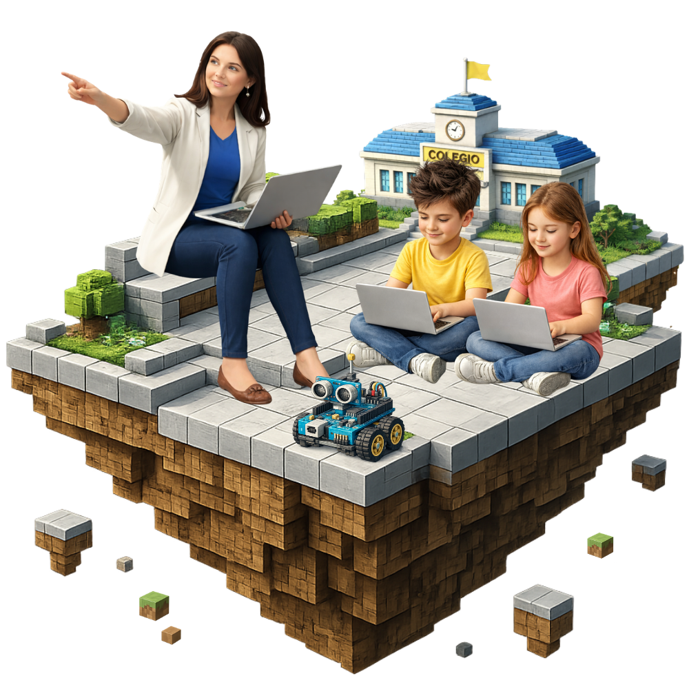 Niños aprendiendo con tecnología